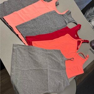 Set of Gray and Coral Tank Tops